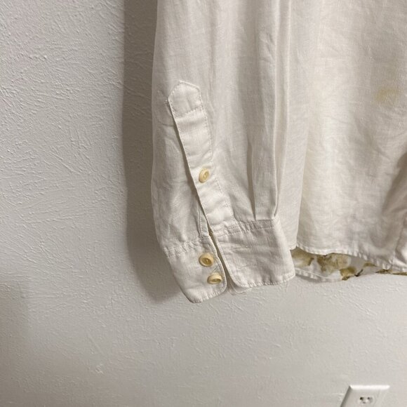 Tommy Bahama Coastal Floral Birds Of Paradise 100% Linen Button Up Shirt Size L - Picture 7 of 12